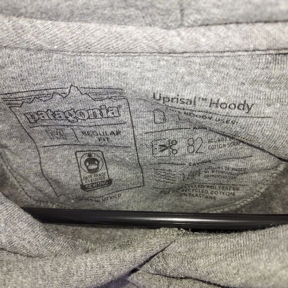 Patagonia P-6 Logo Uprisal Hoody Gray Men’s Medium Regular Fit Recycled Cotton - Picture 6 of 11